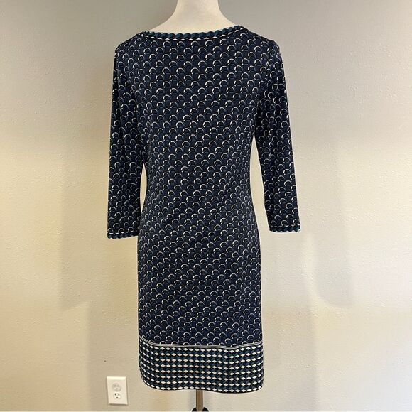 Max Studio Elegant casual geometric print long sleeve knee length Dress - Picture 6 of 14